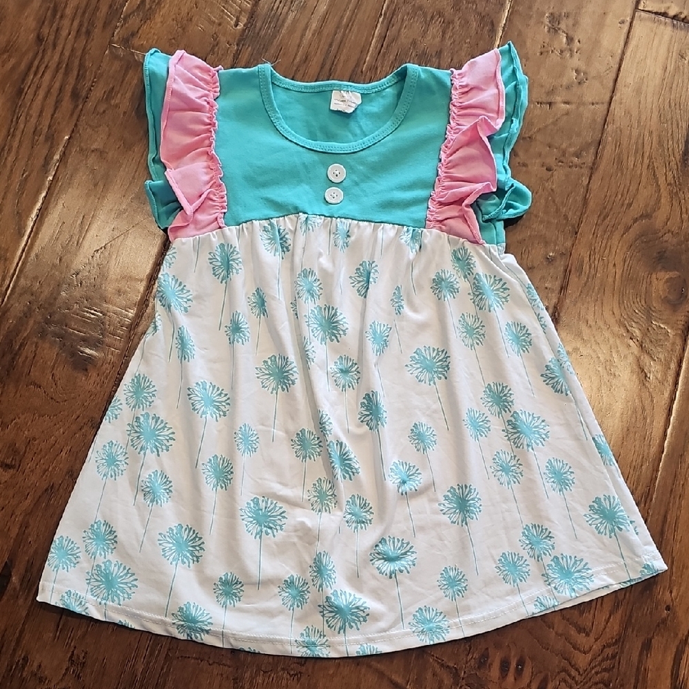 Girls Boutique Flutter Sleeve Dress Size 2XL 6/7